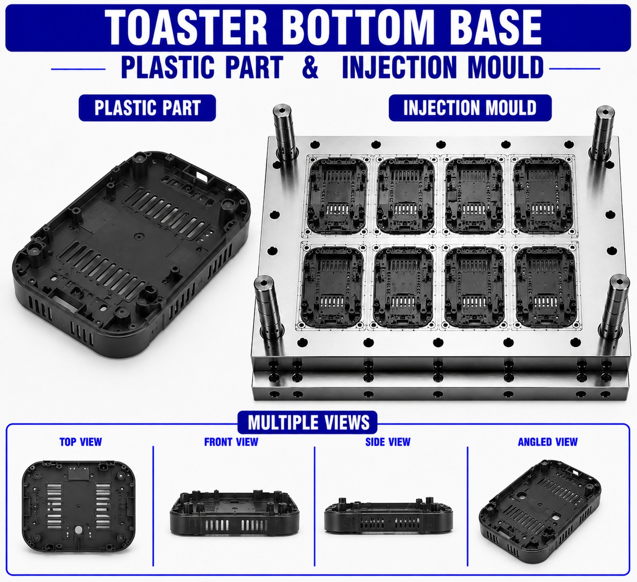 Toaster Plastic Bottom Base Mould and Moulding Services